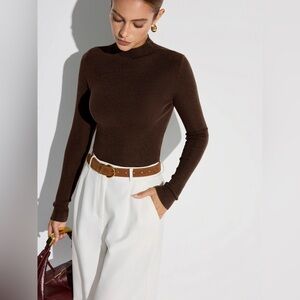 Commense Mock Neck Wool-Blend Knit Top